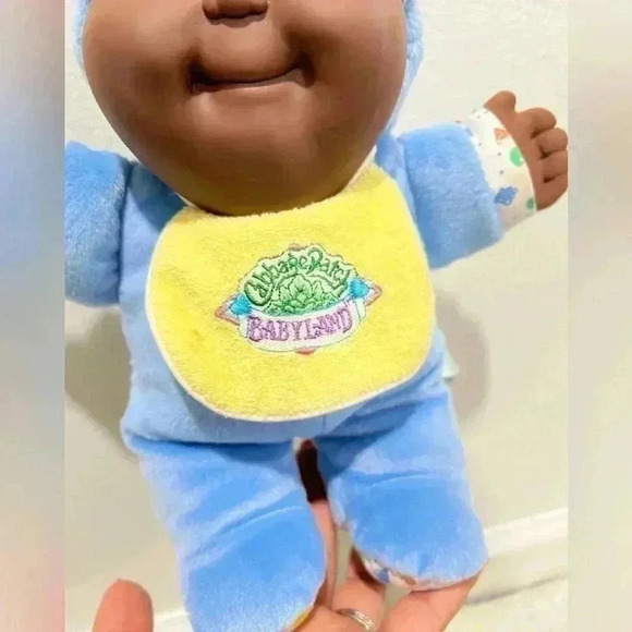 VINTAGE Hasbro African American Cabbage Patch Kids Babyland Rattle Blue 1988 - Picture 2 of 7